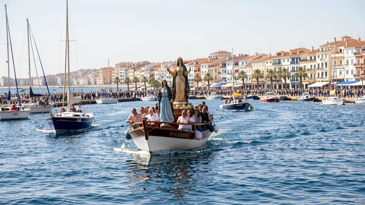Maritime procession of the Virgen del Carmen in La Línea de la Concepción.