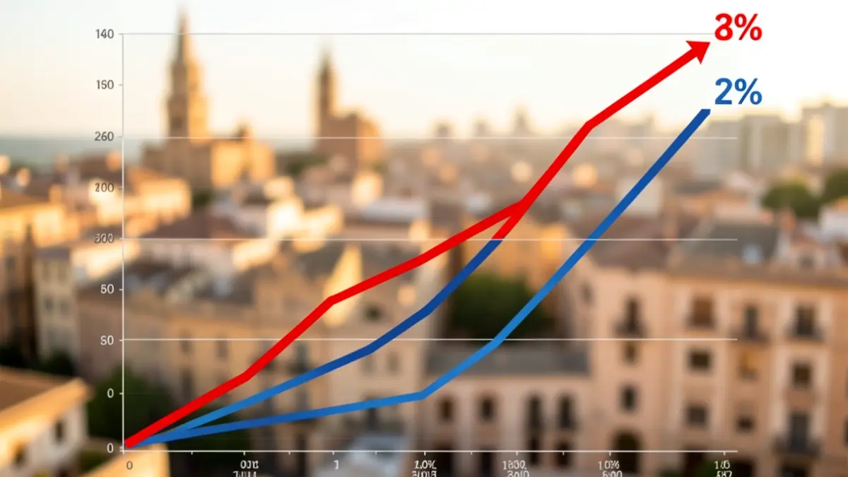 Gráfico que muestra la disminución de la oferta de viviendas en venta en Córdoba.