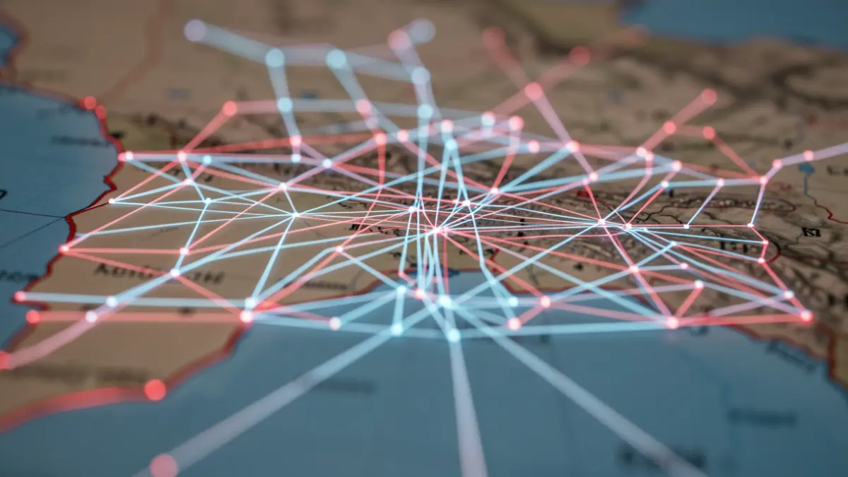 Diagram of the Andalusian electricity grid showing saturated areas.