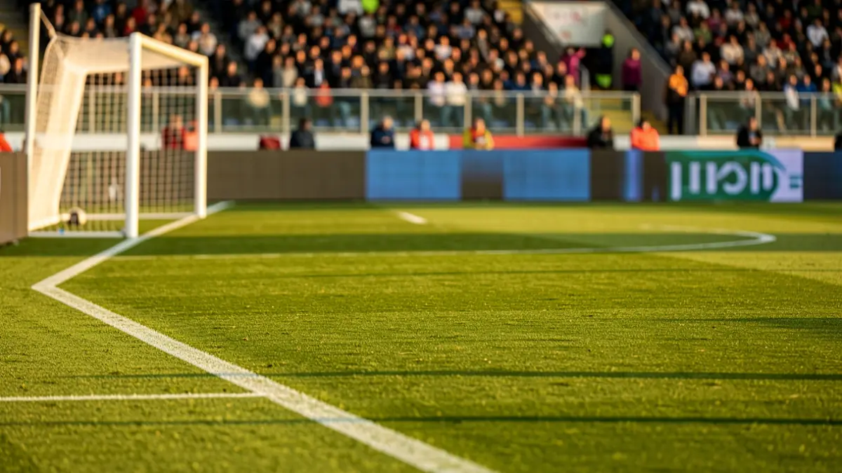 Generic image of a football pitch at sunset.