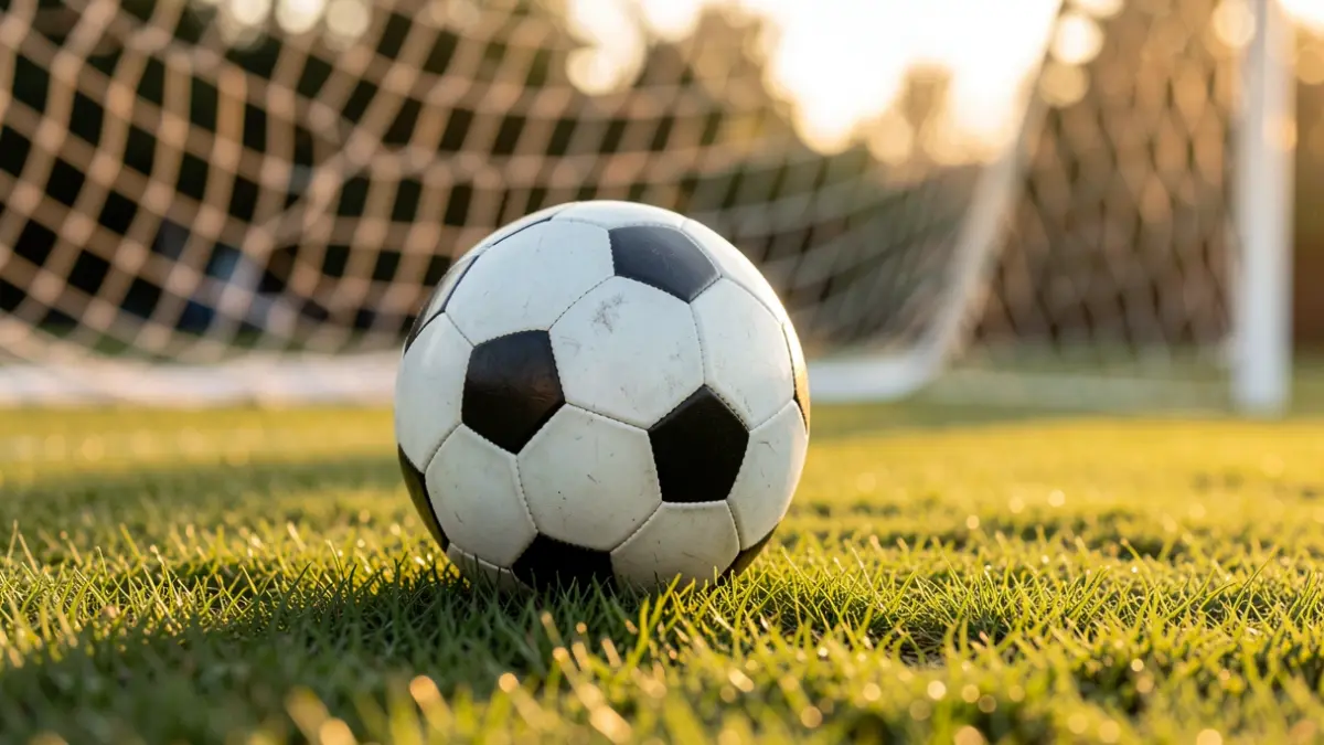 Generic image of a soccer ball on grass.