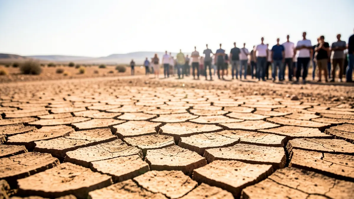 Generic image of cracked earth under extreme heat and intense sun.