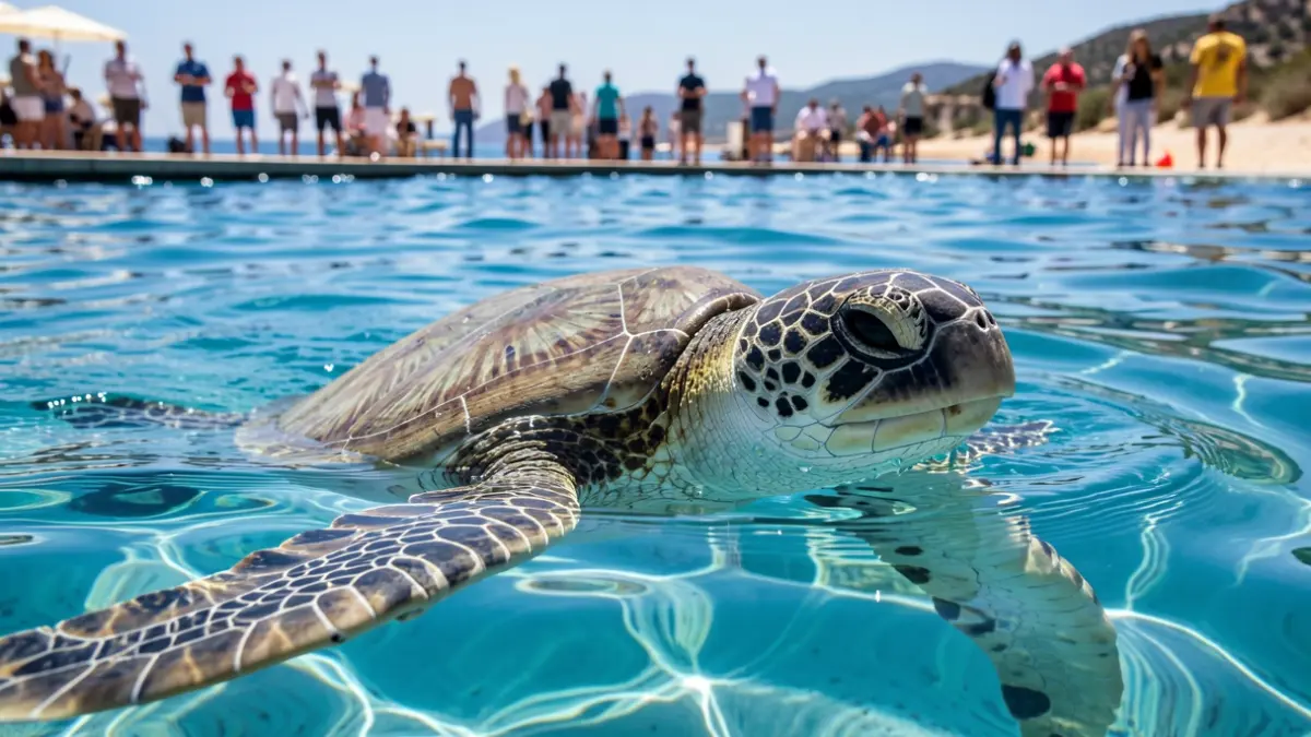 Generic image of a sea turtle swimming in the Mediterranean Sea.