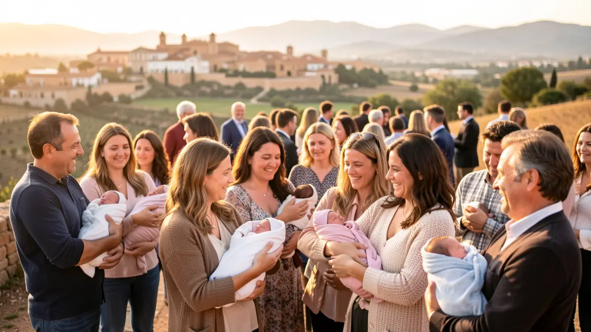 Imagen genérica de padres con bebés recién nacidos en Andalucía.