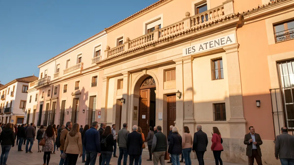 Facade of the public institute IES Atenea in Mairena del Aljarafe.