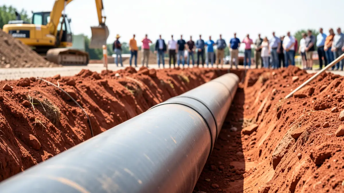 Water pipe installation works in the province of Málaga.