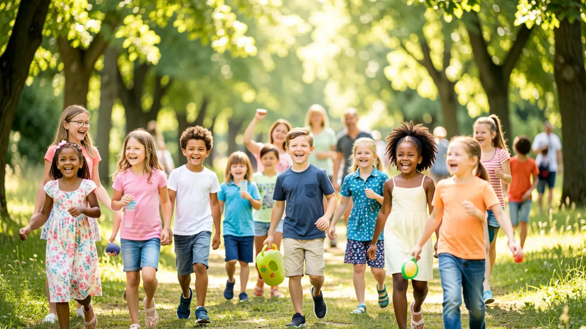 Imagen genérica de niños disfrutando de actividades de verano en un entorno natural.
