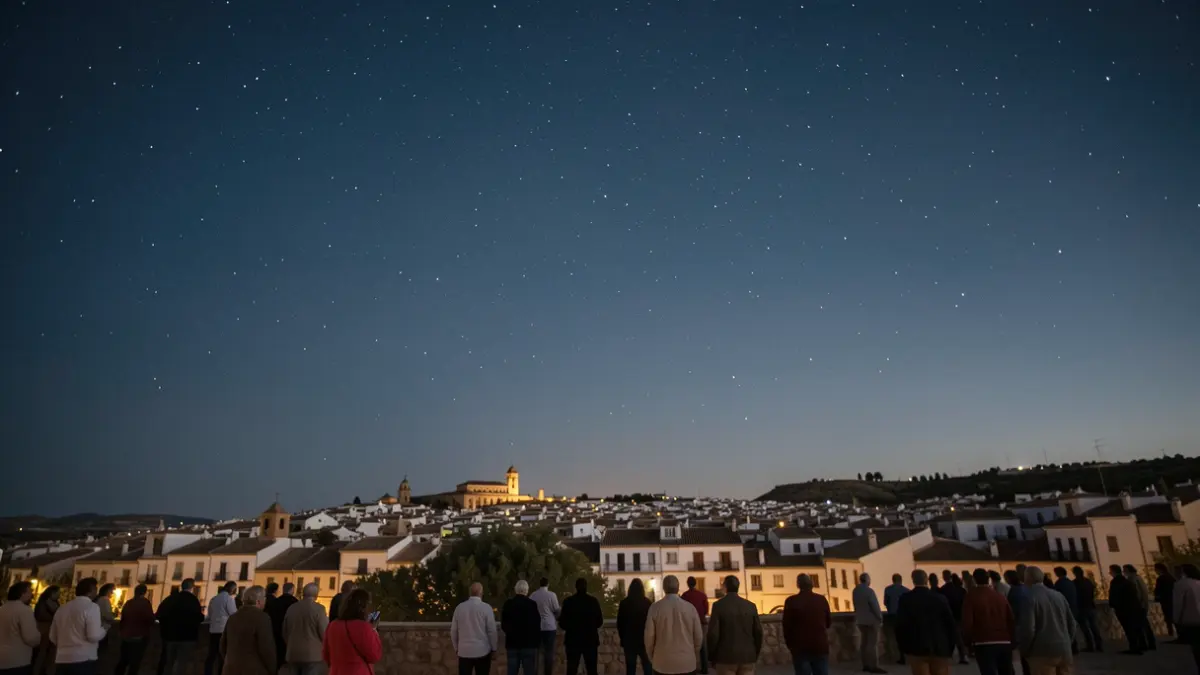 Cielo nocturno despejado sobre Martos, ideal para la observación astronómica.