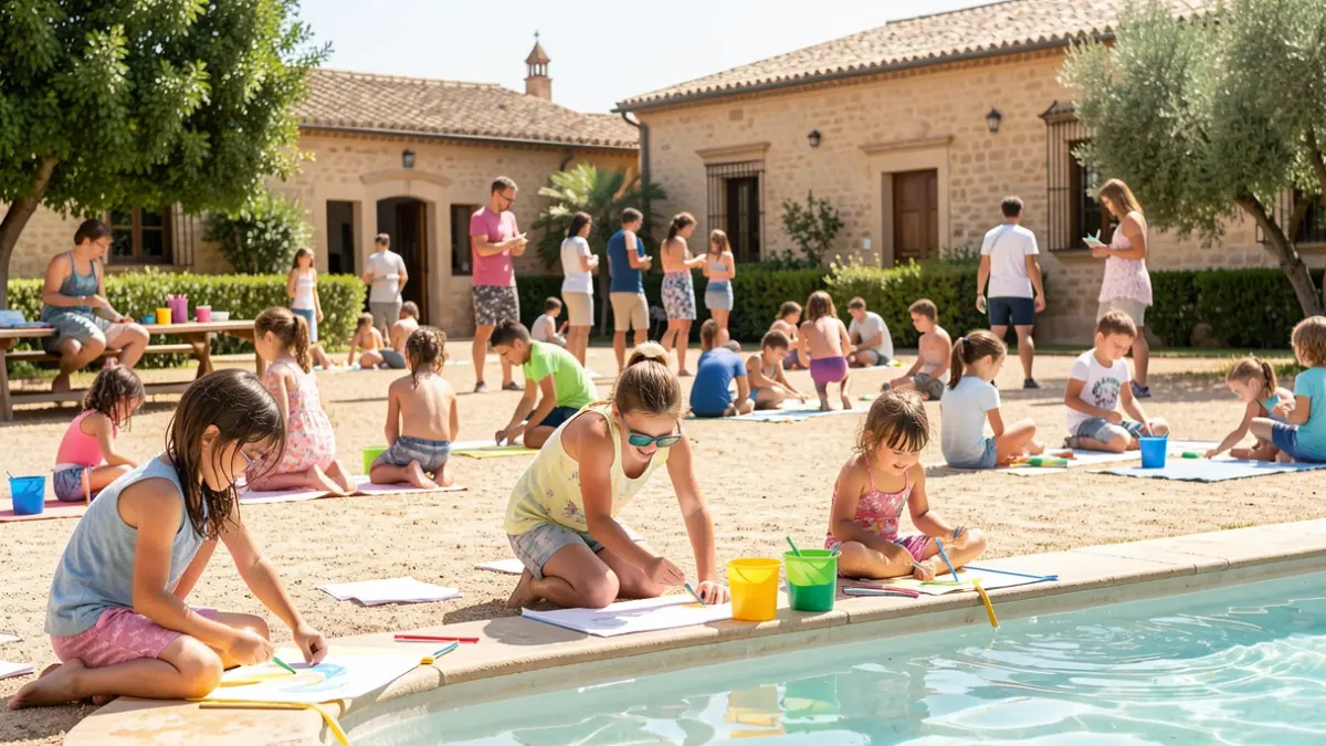 Children participating in summer camp activities in Mijas.
