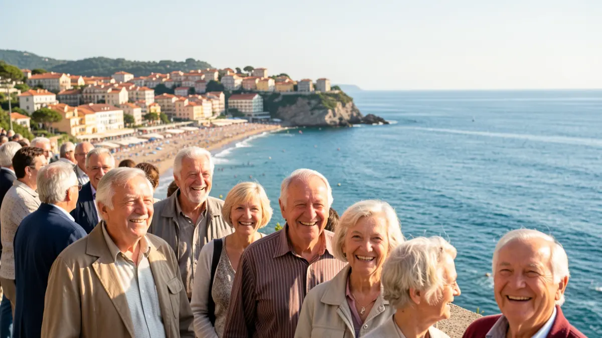 Imagen genérica de personas mayores disfrutando de un viaje a la costa.