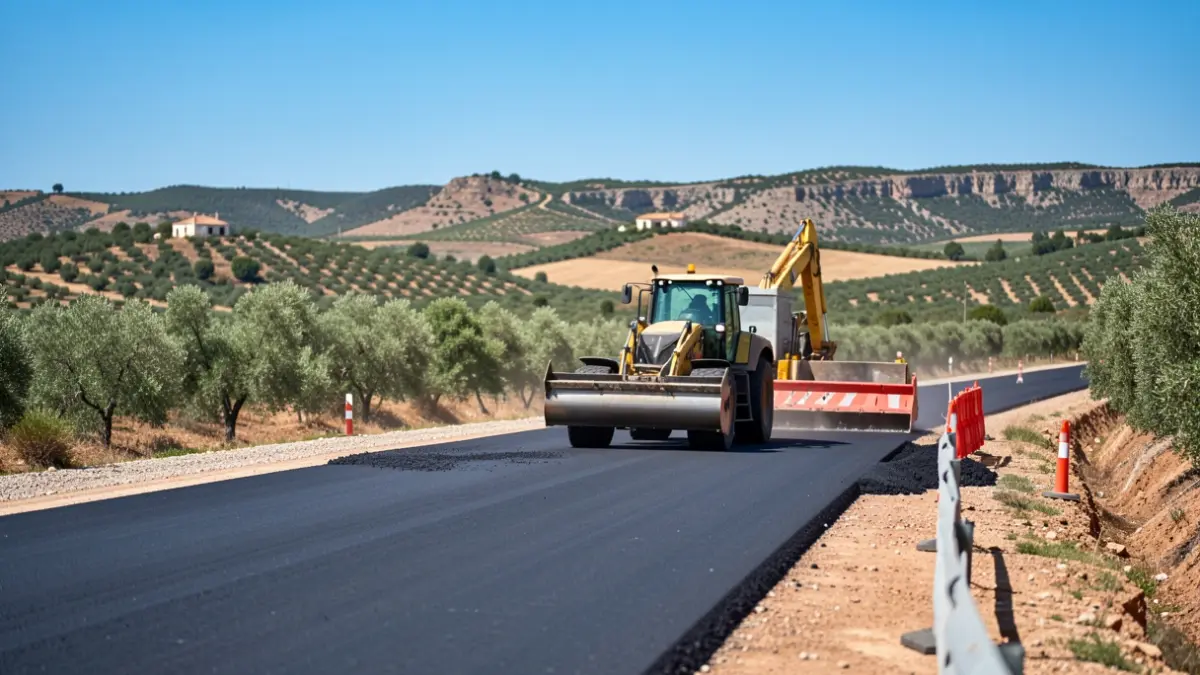 Obras de mejora en la carretera JA-9116 entre Orcera y el Puente del Aguadero.