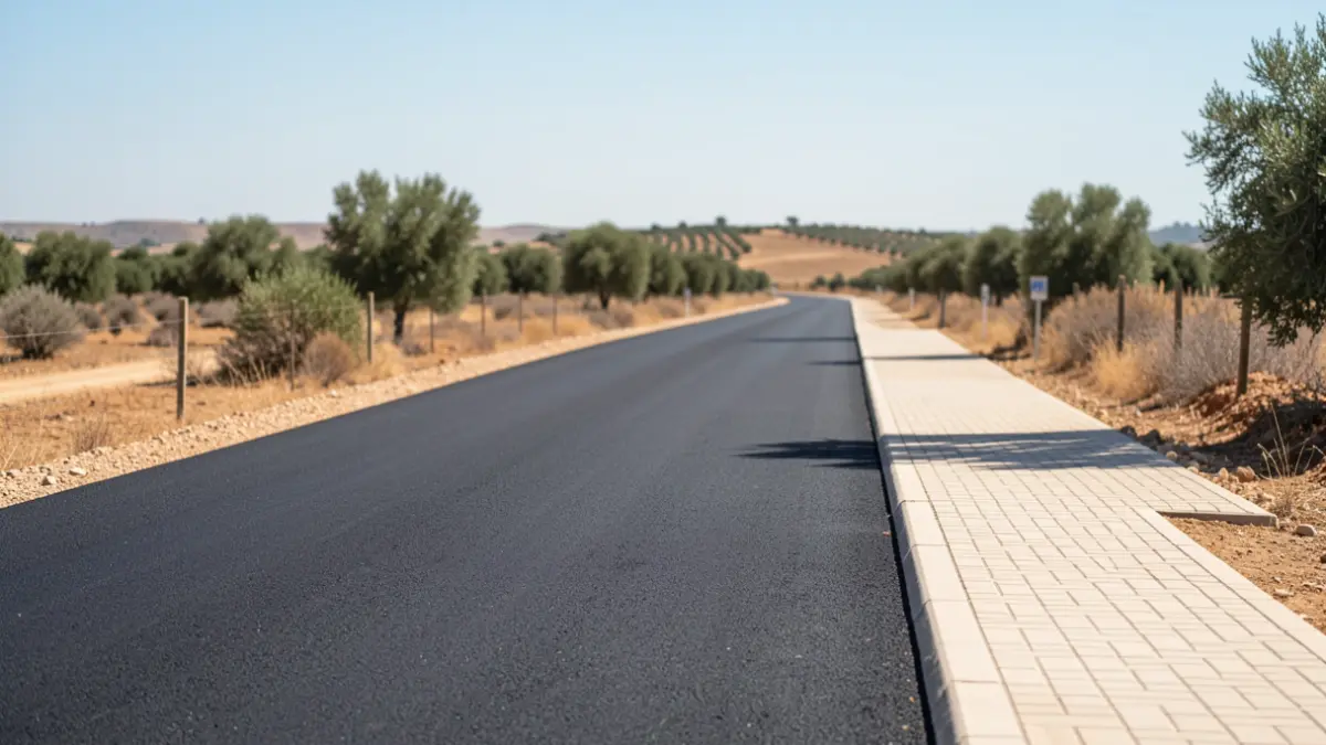 Generic image of a rural road in Andalusia with road safety improvements.