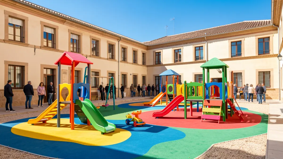 New children's playground at CEIP Genil in La Montiela, Santaella.