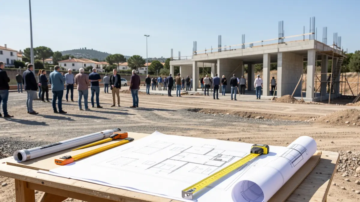 Obra de construcción de un nuevo aparcamiento en Mijas.