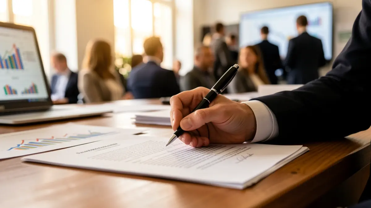 Generic image of administrative and financial management in an office.