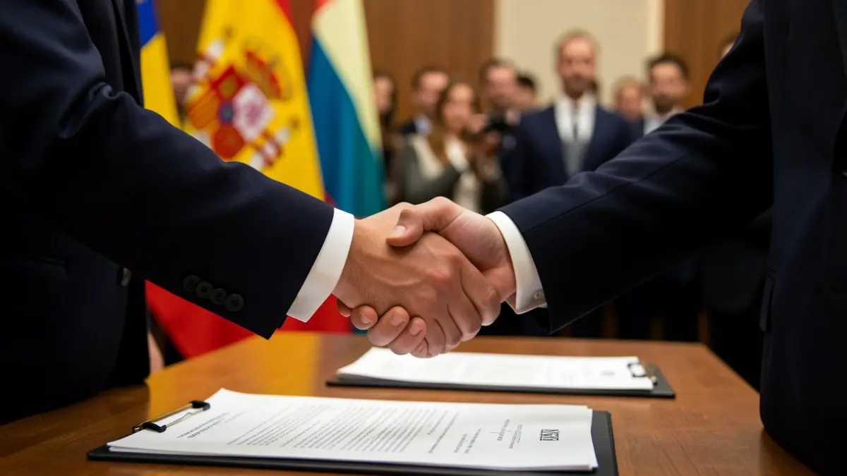Image of the signing of a friendship agreement between representatives of Mijas and Gorna Oryahovitsa.