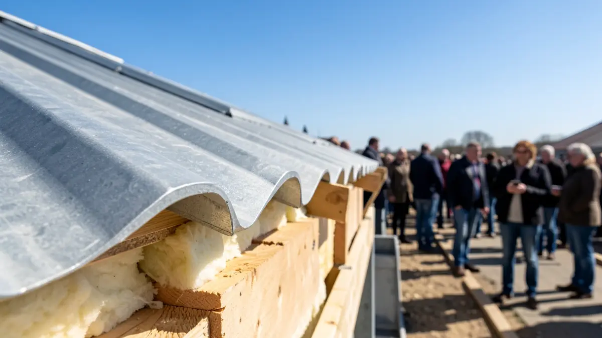 Generic image of a metal roof under installation.