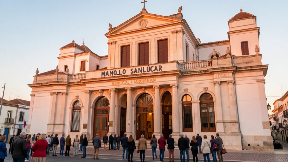 Facade of the Municipal Auditorium 'Manolo Sanlúcar' in Sanlúcar de Barrameda.