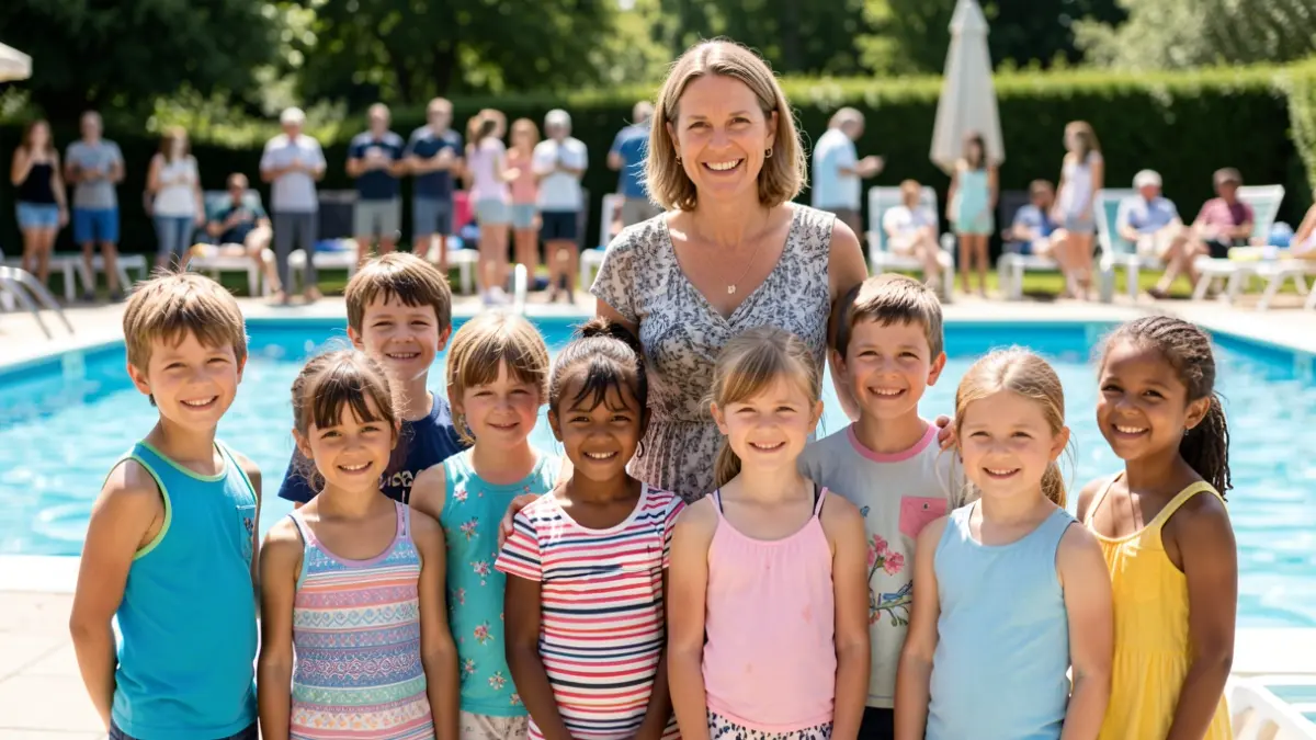 Generic image of children and an adult woman at a welcome event.