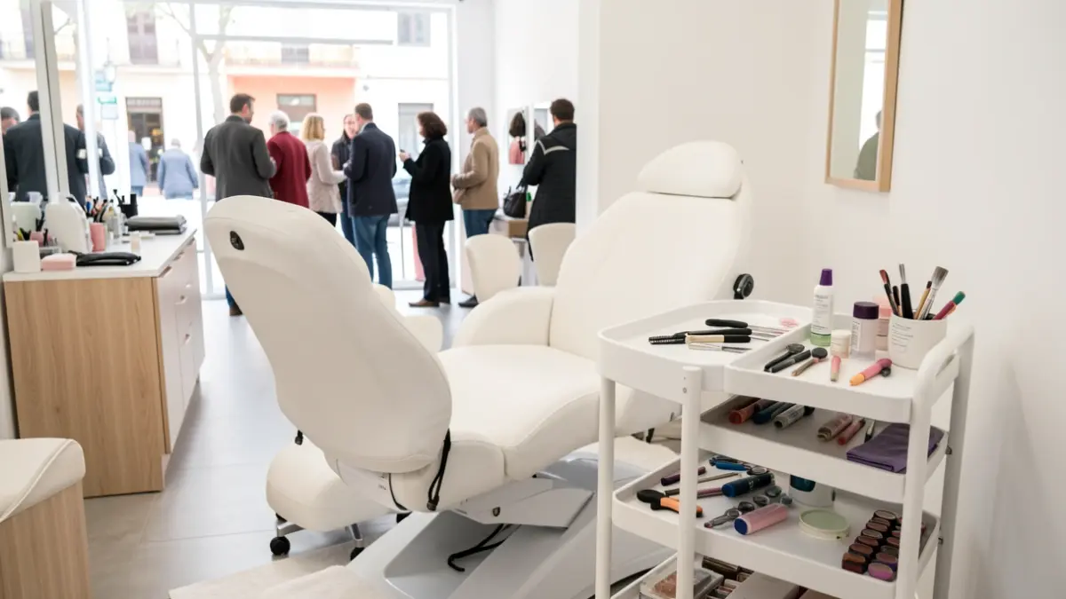 Interior of a modern nail salon in Andalucía.