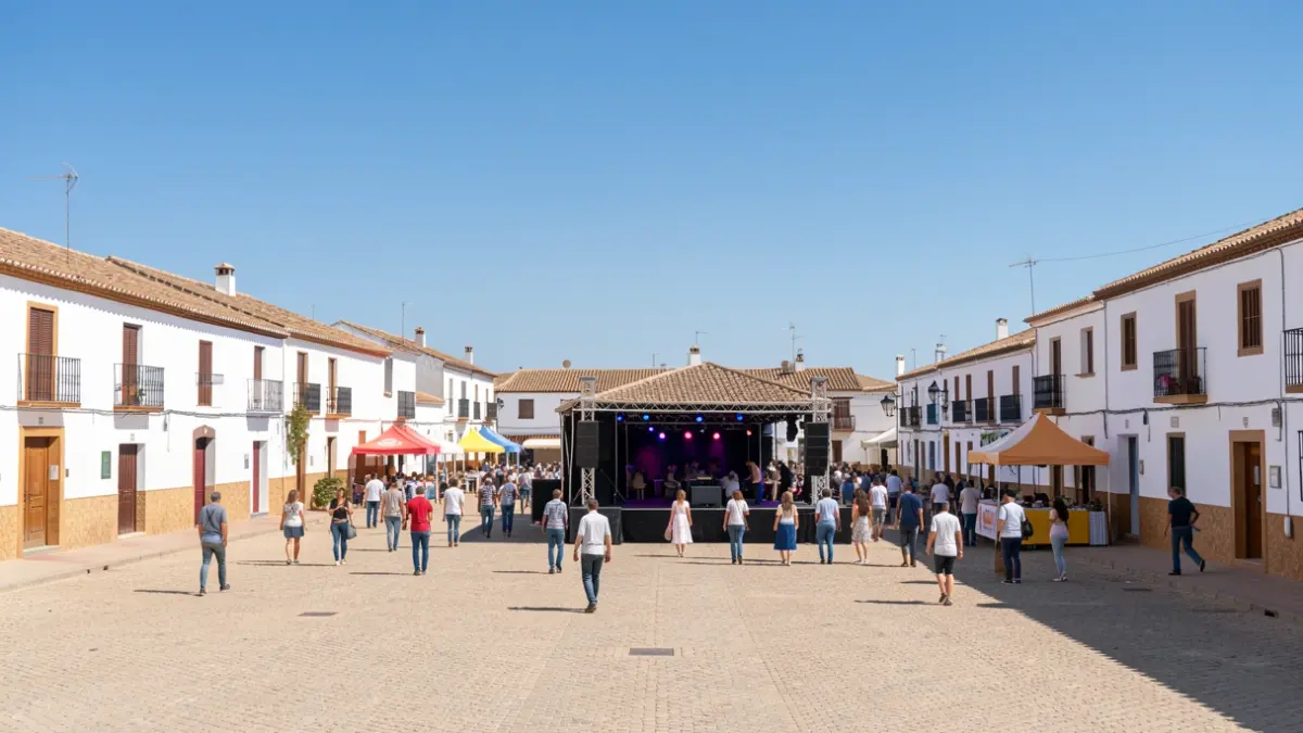 Designated space for a discotheque in the Pedroche Fairground during the Patron Saint Festivals.