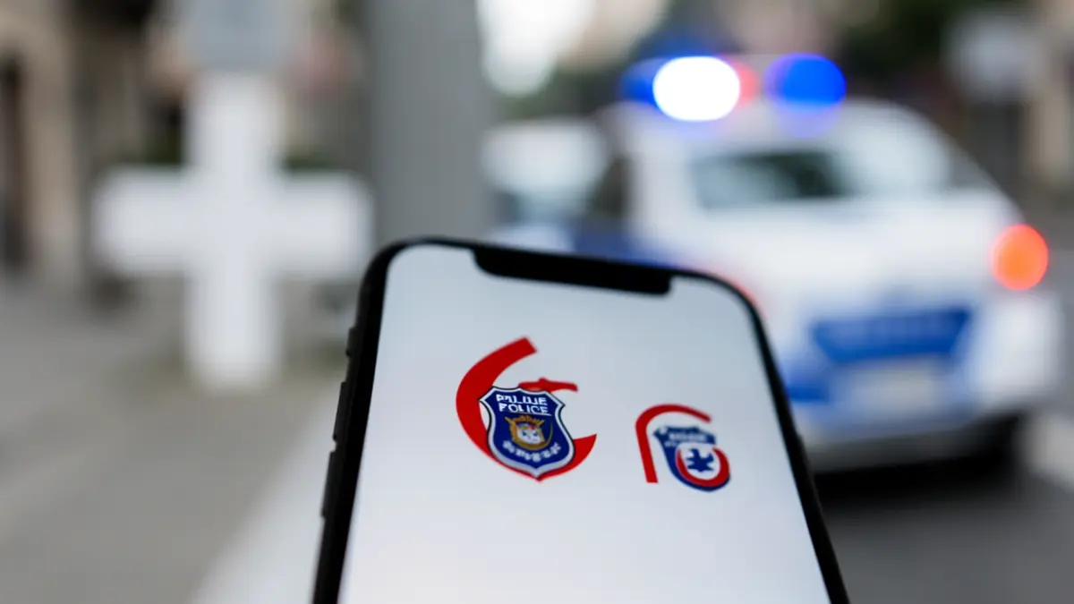 Imagen de un teléfono móvil mostrando una alerta de seguridad para personal sanitario.