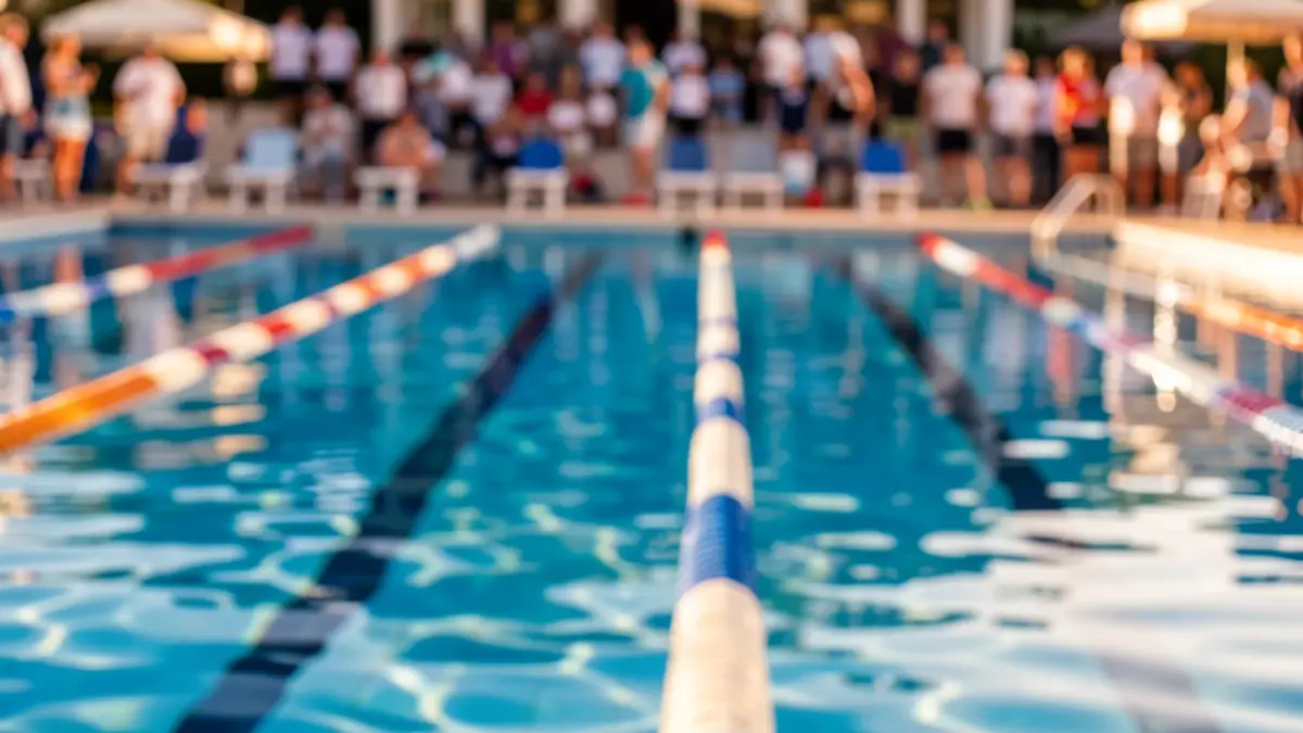 Imagen genérica de una piscina municipal con carriles de natación.