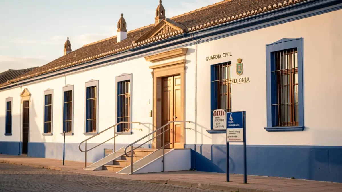 Fachada del cuartel de la Guardia Civil de Pozoblanco con las nuevas instalaciones.