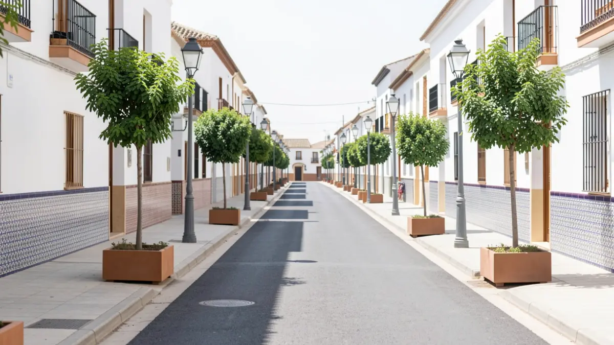 Image of Madre Carmen Sallés Avenue in Pozoblanco after its renovation.
