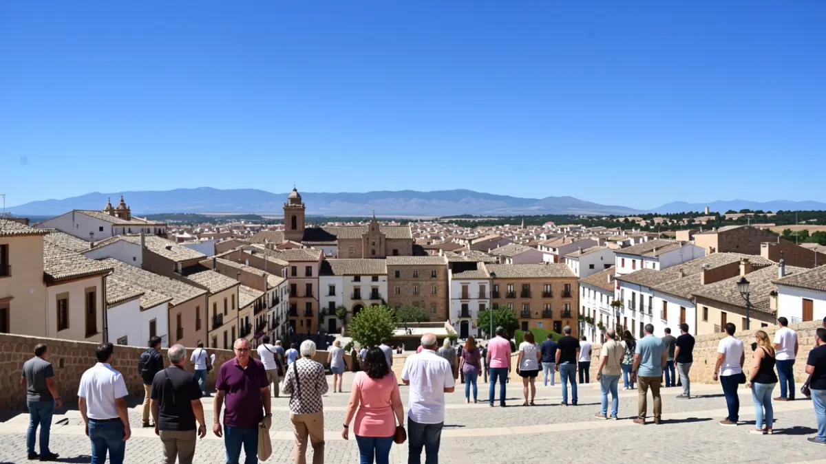 Clear sky over Antequera with bright sun.