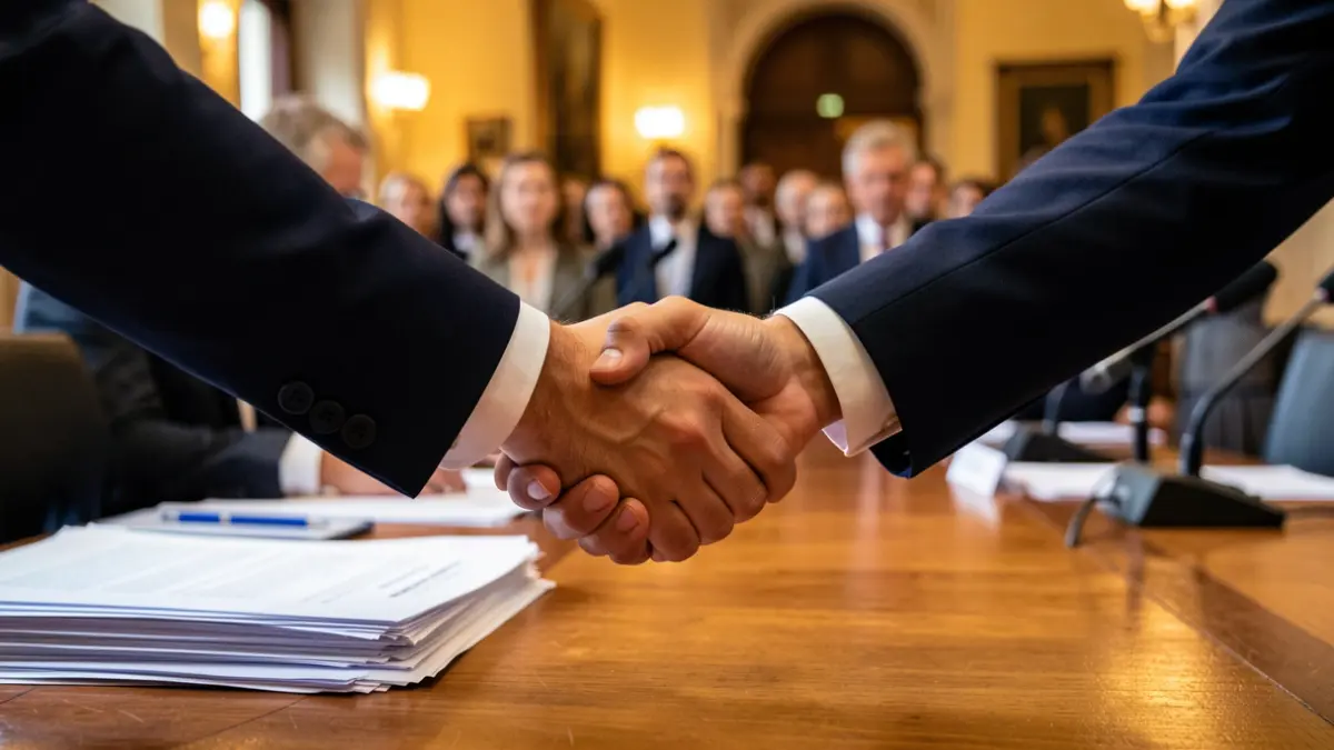 Generic image of a political agreement with Andalusian elements.