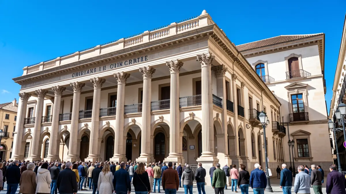 Facade of an official building of the Diputación de Málaga.