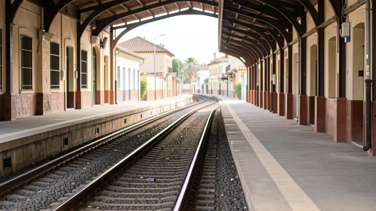 Imagen genérica de una estación de tren vacía en Andalucía.