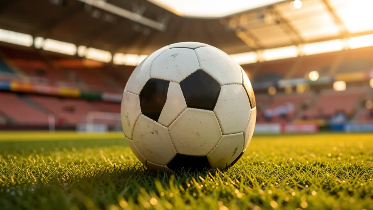 Generic image of a soccer ball on a stadium pitch.