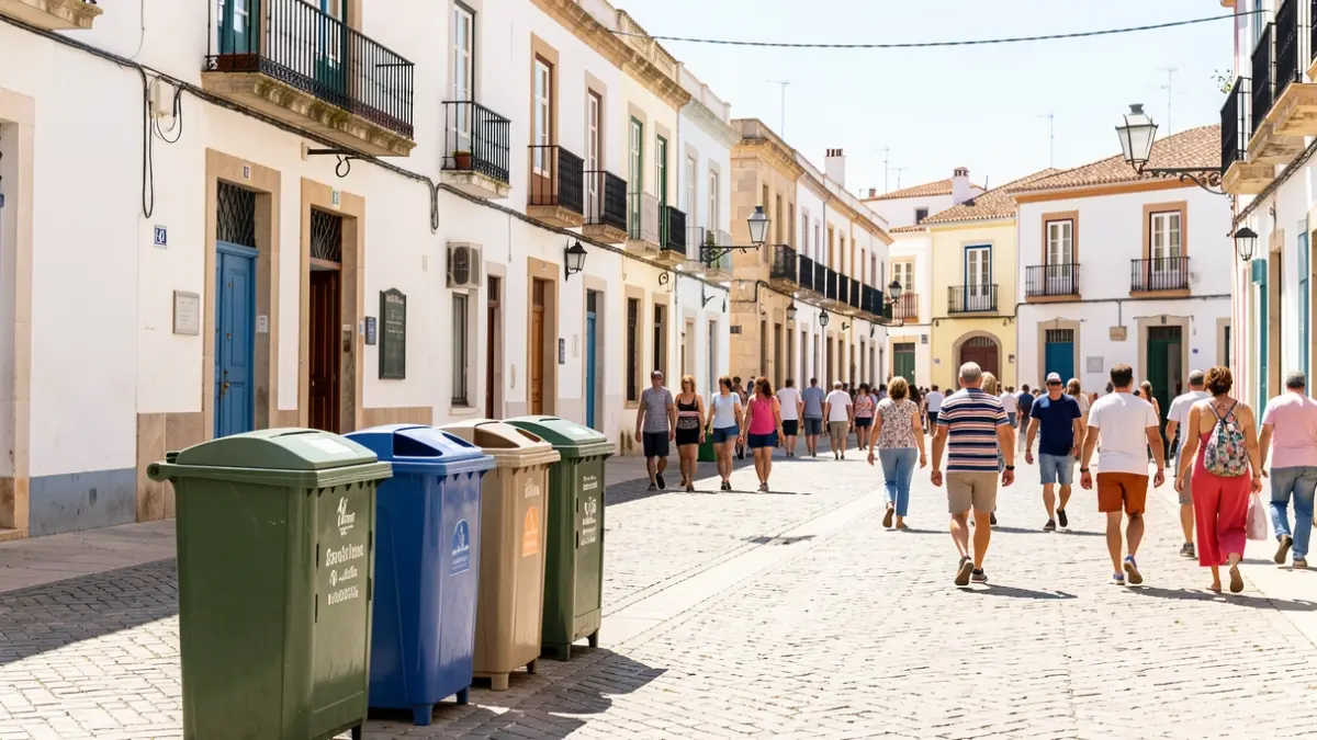Generic image of a clean street in Sanlúcar de Barrameda during summer.