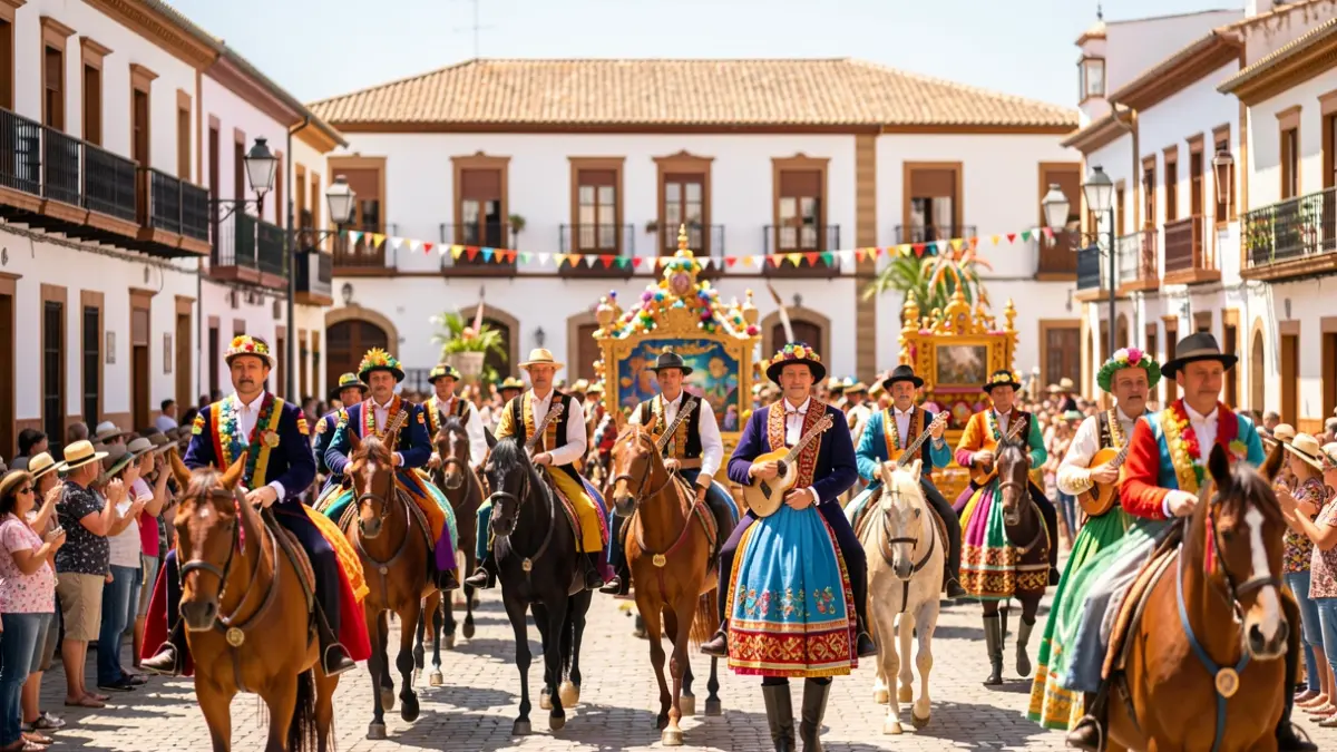 Cabalgata de la Feria de Secadero con charangas, caballos y carrozas.