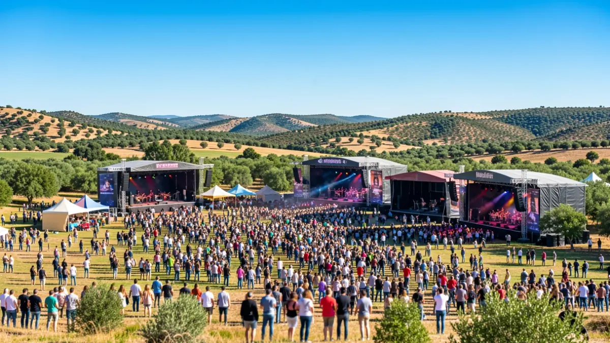Imagen genérica de un festival de música al aire libre en un entorno natural andaluz.