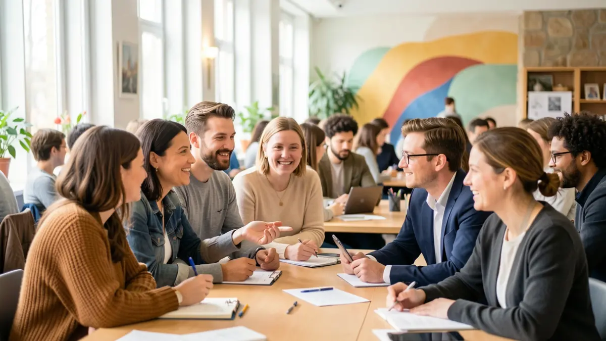 Imagen genérica de un taller de empleo con participantes y un facilitador.