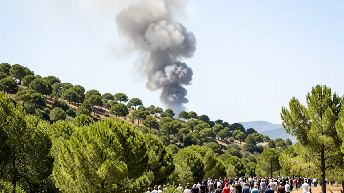 Columna de humo sobre una zona forestal en Benahavís.