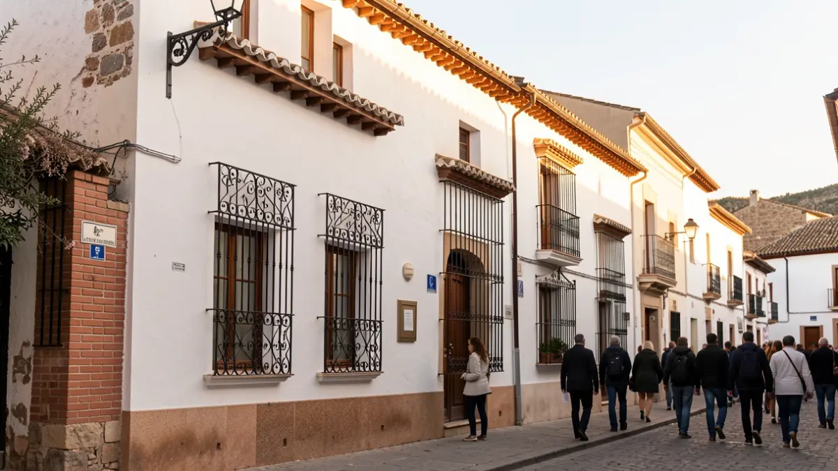 Facade of a healthcare building in the Albaicín district of Granada.