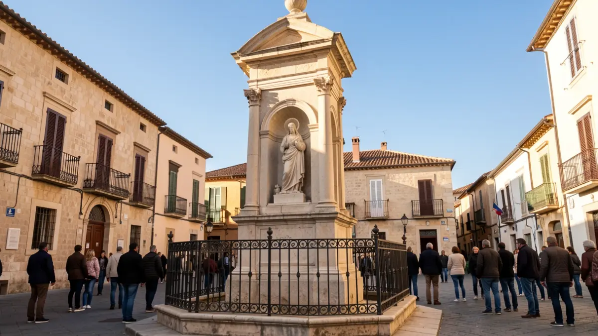 Monument dedicated to Nuestro Padre Jesús Nazareno in a square in Villa del Río.