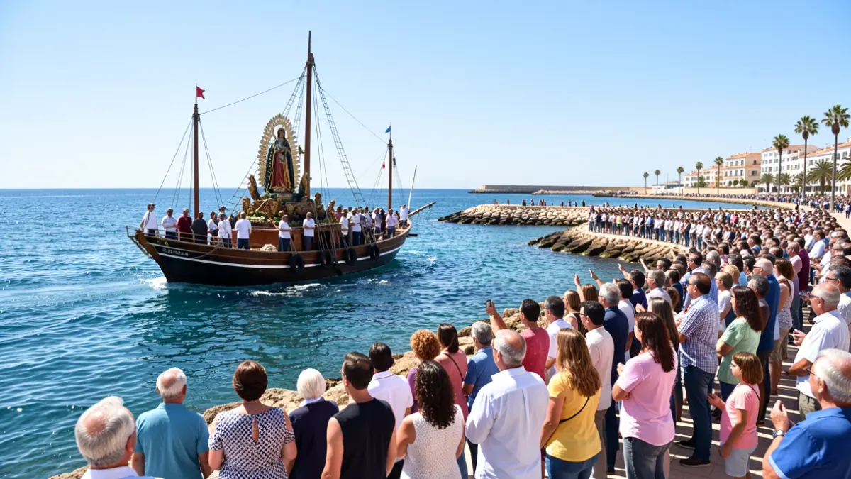 Procesión marítima de la Virgen del Carmen en Zahara de los Atunes.