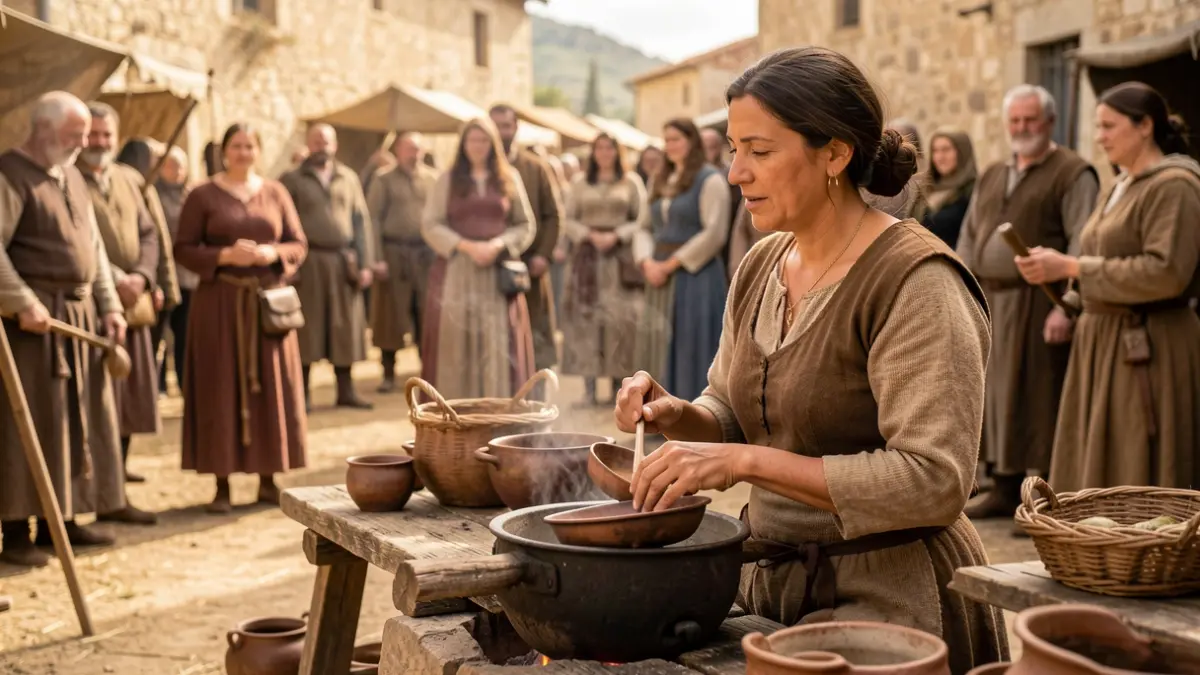 Imagen genérica de una mujer íbera participando en una actividad histórica.