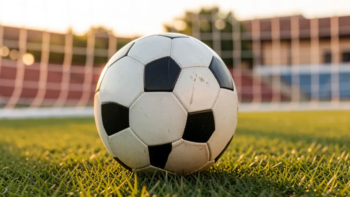 Imagen genérica de un balón de fútbol sobre césped en un estadio.
