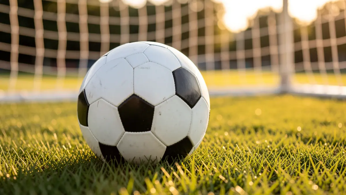Generic image of a soccer ball on grass.