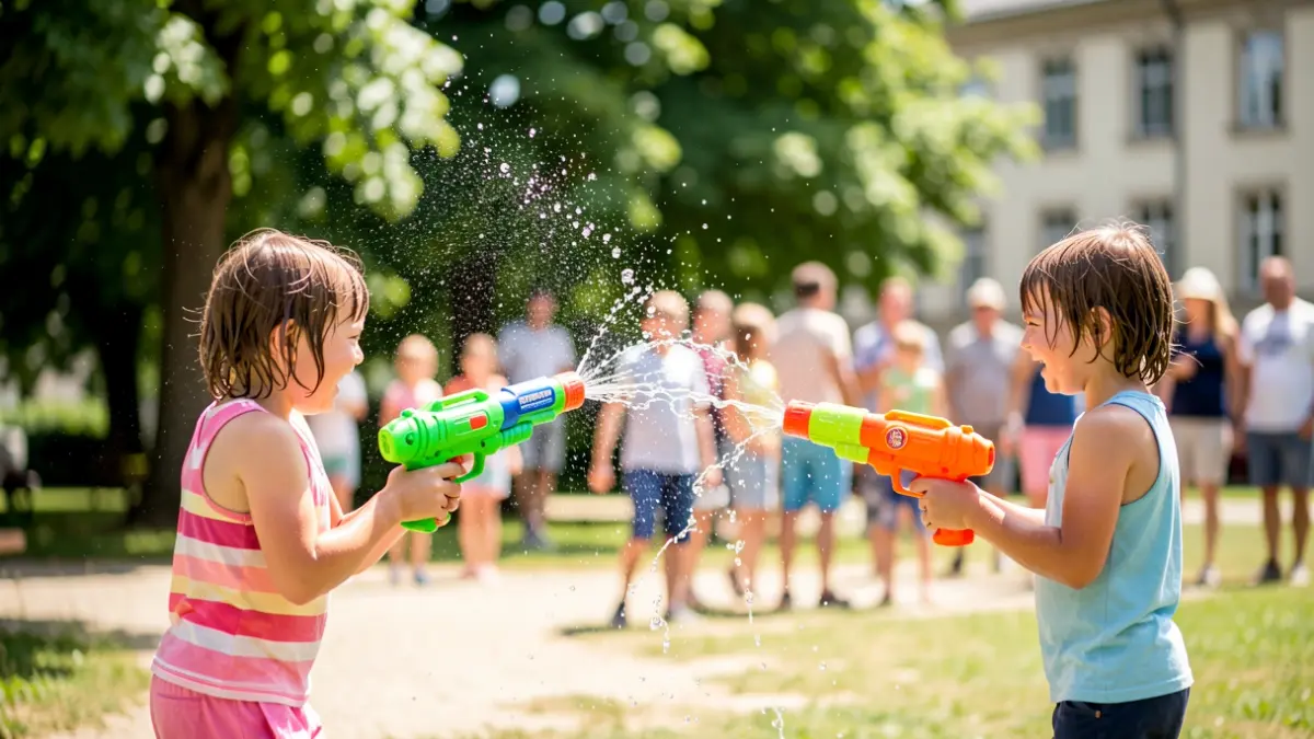 Generic image of children playing with water on a sunny day.