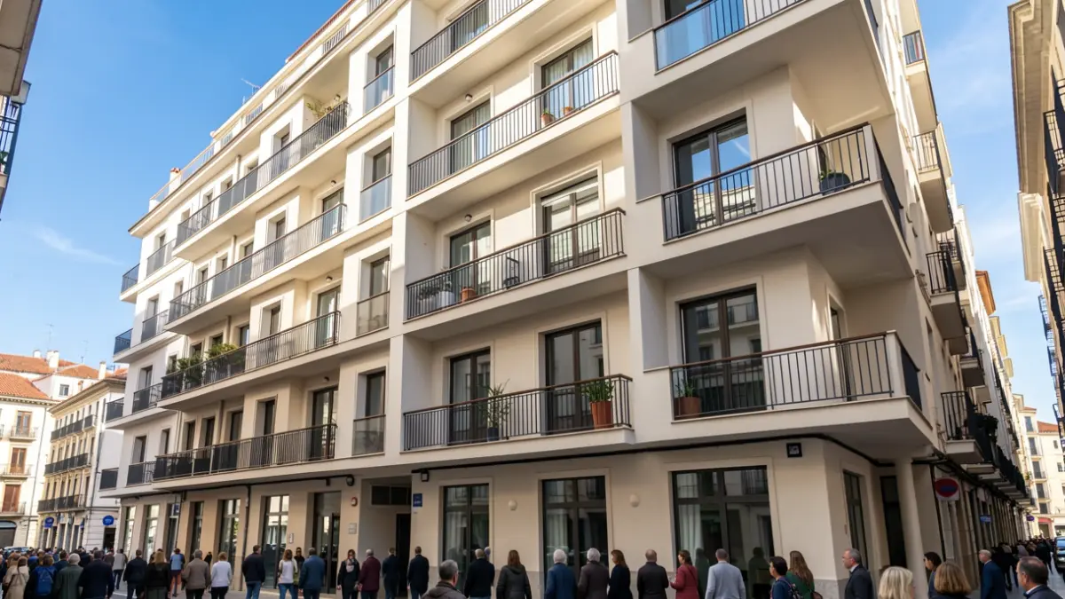 Imagen genérica de un edificio de apartamentos en una ciudad española.
