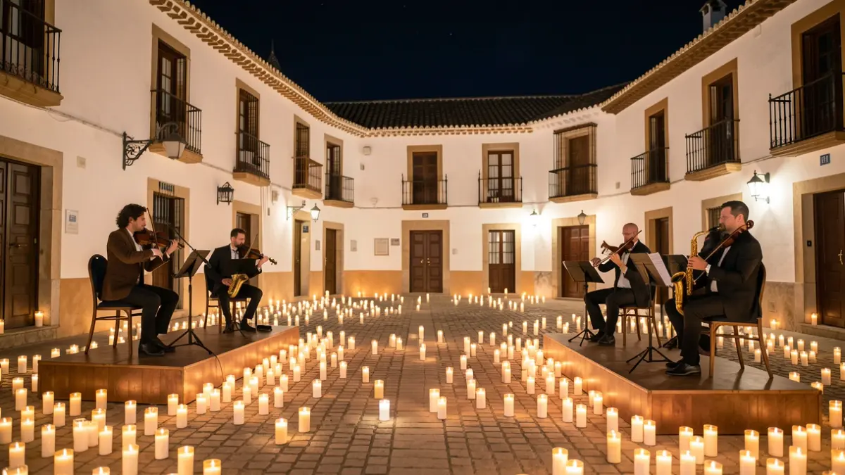 Night of Candles in Arcos de la Frontera with thousands of candles illuminating the streets and musical performances.