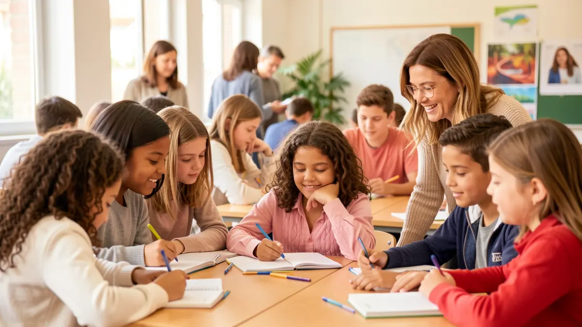 Generic image of students and teachers in a classroom in Andalucía.