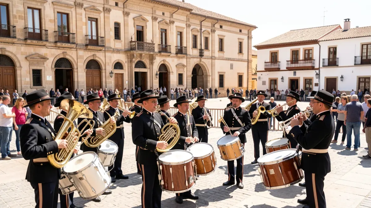 Imagen genérica de músicos tocando en una plaza andaluza.